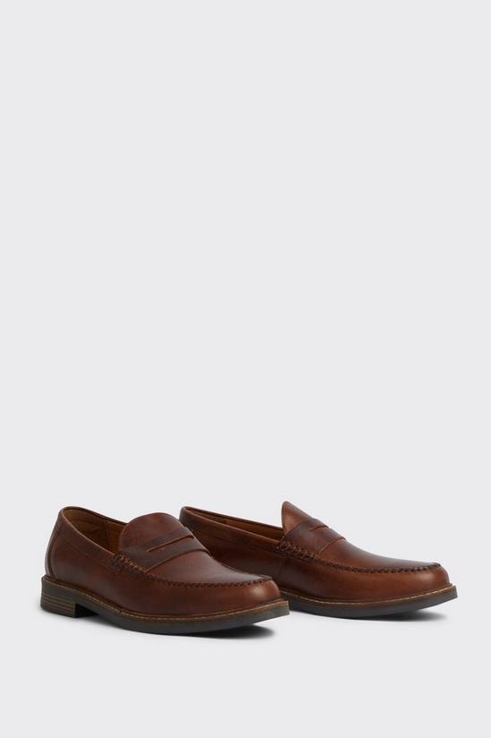 Burton Brown Leather Saddle Loafers 2