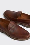 Burton Brown Leather Saddle Loafers thumbnail 3