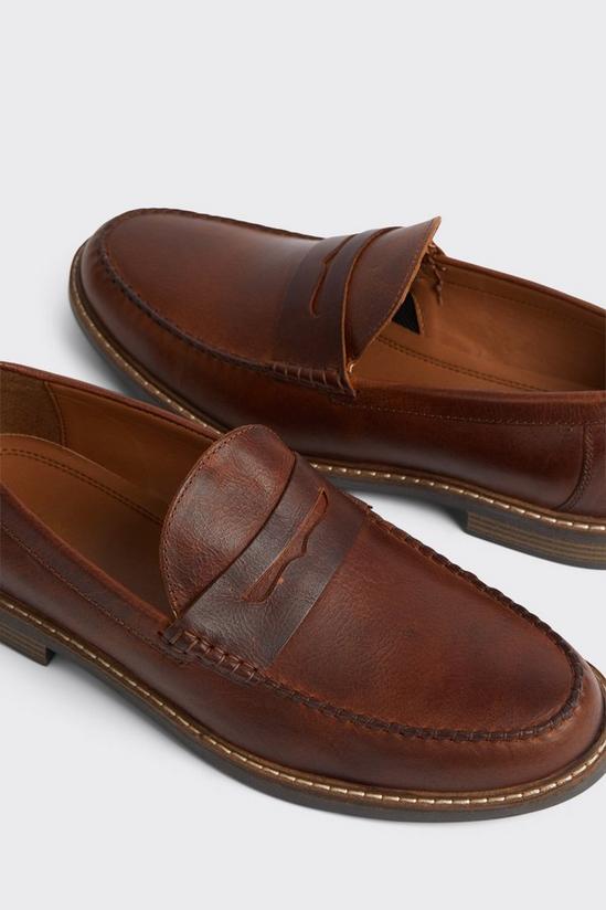 Burton Brown Leather Saddle Loafers 3