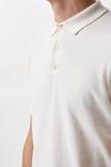 Burton Cotton Rich White Modern Knitted Polo Shirt thumbnail 4