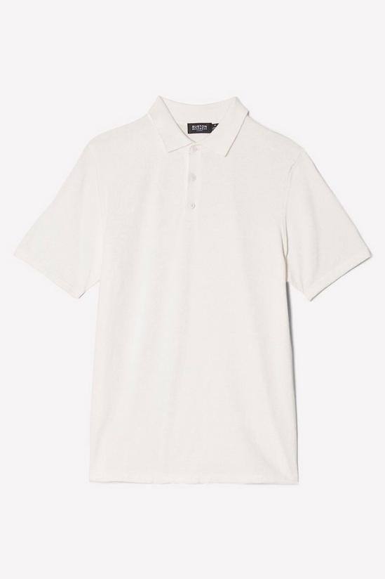 Burton Cotton Rich White Modern Knitted Polo Shirt 5