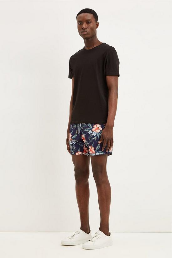 Burton Navy Floral Print Swim Shorts 2
