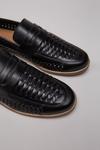 Burton Black Leather Woven Loafers thumbnail 4