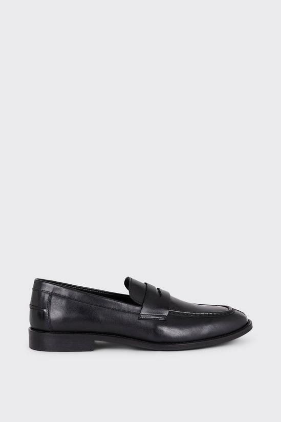 Burton Black Leather Plain Loafers 1