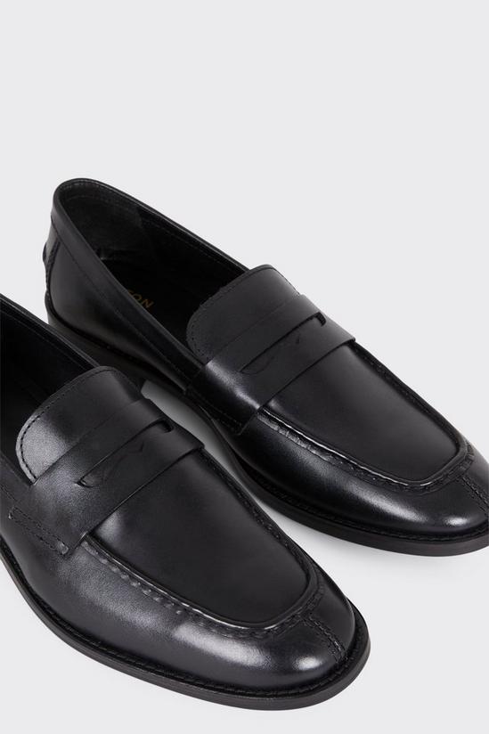Burton Black Leather Plain Loafers 3