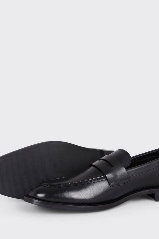 Burton Black Leather Plain Loafers 4