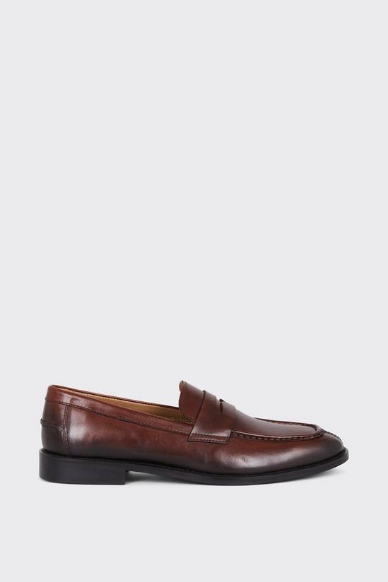 Burton Tan Leather Plain Loafers 1