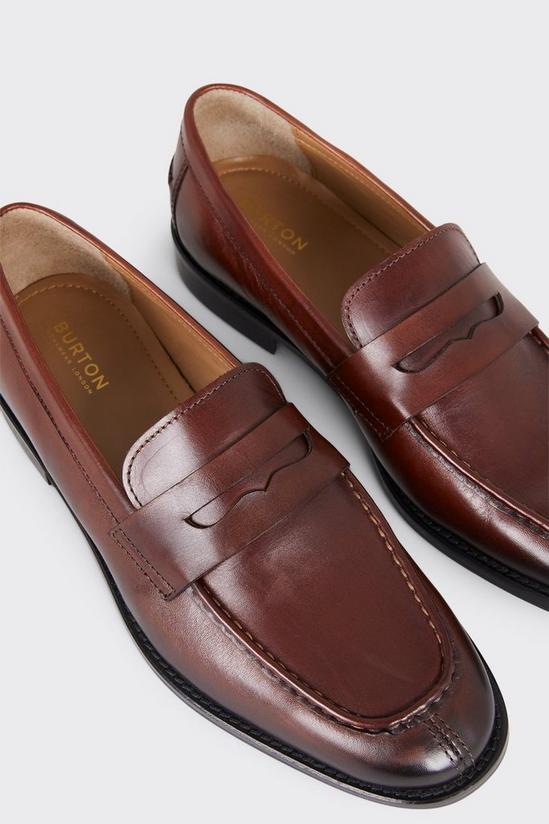 Burton Tan Leather Plain Loafers 3