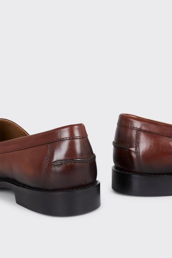 Burton Tan Leather Plain Loafers 4