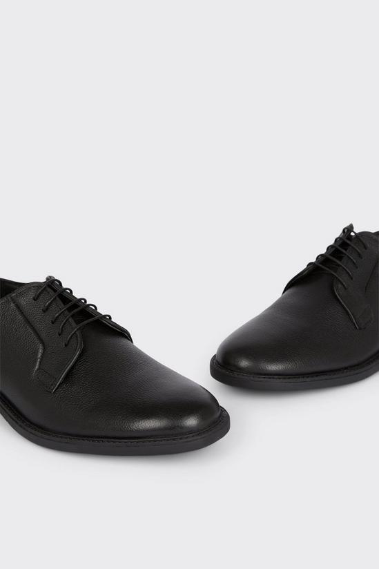Burton Black Textured Leather Derby Shoes 3
