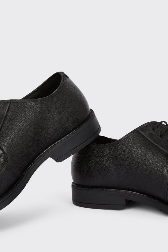 Burton Black Textured Leather Derby Shoes 4