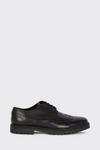 Burton Black Leather Brogue Shoes With Chunky Sole thumbnail 1