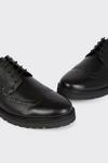 Burton Black Leather Brogue Shoes With Chunky Sole thumbnail 3