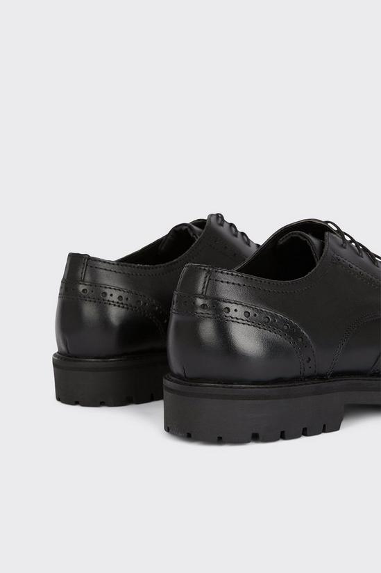 Burton Black Leather Brogue Shoes With Chunky Sole 4