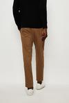 Burton Slim Fit Brown Pleat Front Trousers thumbnail 3