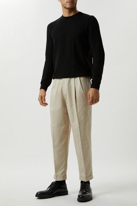 Burton Tapered Fit Stone Pleat Front Trousers 2