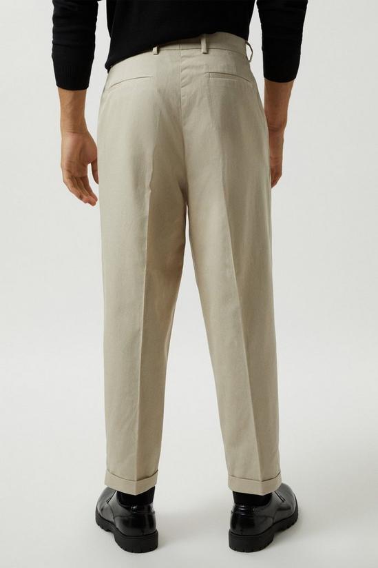 Burton Tapered Fit Stone Pleat Front Trousers 3