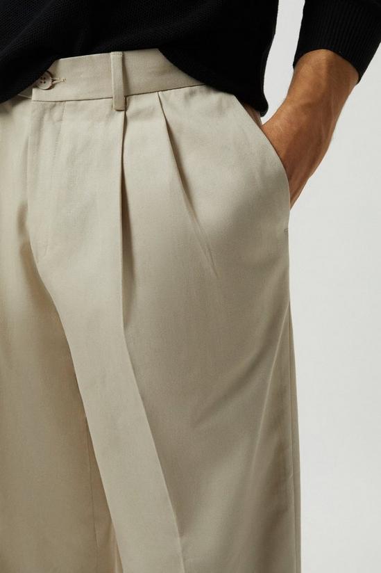Burton Tapered Fit Stone Pleat Front Trousers 4