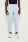 Burton Tapered Fit Blue Pleat Front Chinos thumbnail 1