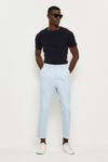 Burton Tapered Fit Blue Pleat Front Chinos thumbnail 2
