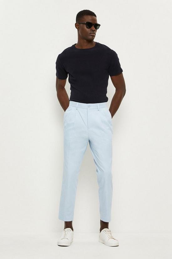 Burton Tapered Fit Blue Pleat Front Chinos 2