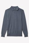 Burton Cotton Rich Petrol Blue Knitted Polo Shirt thumbnail 5
