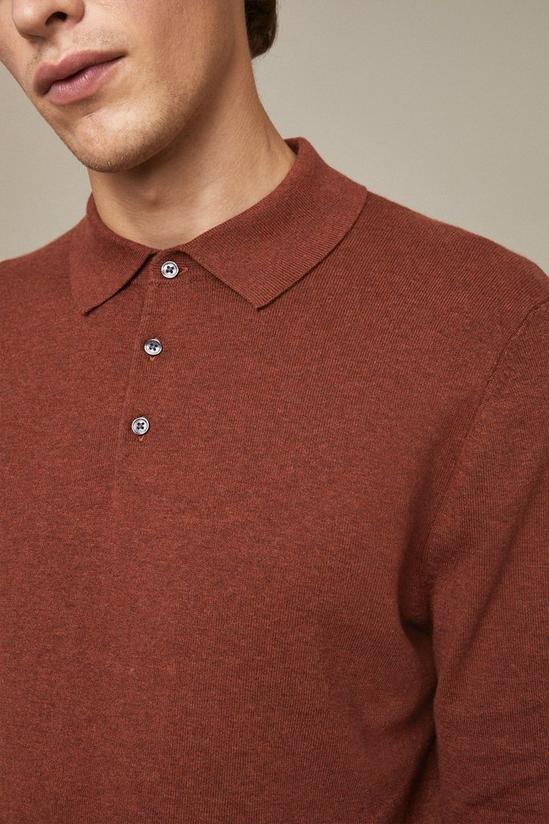 Burton Cotton Rich Ginger Knitted Polo Shirt 4