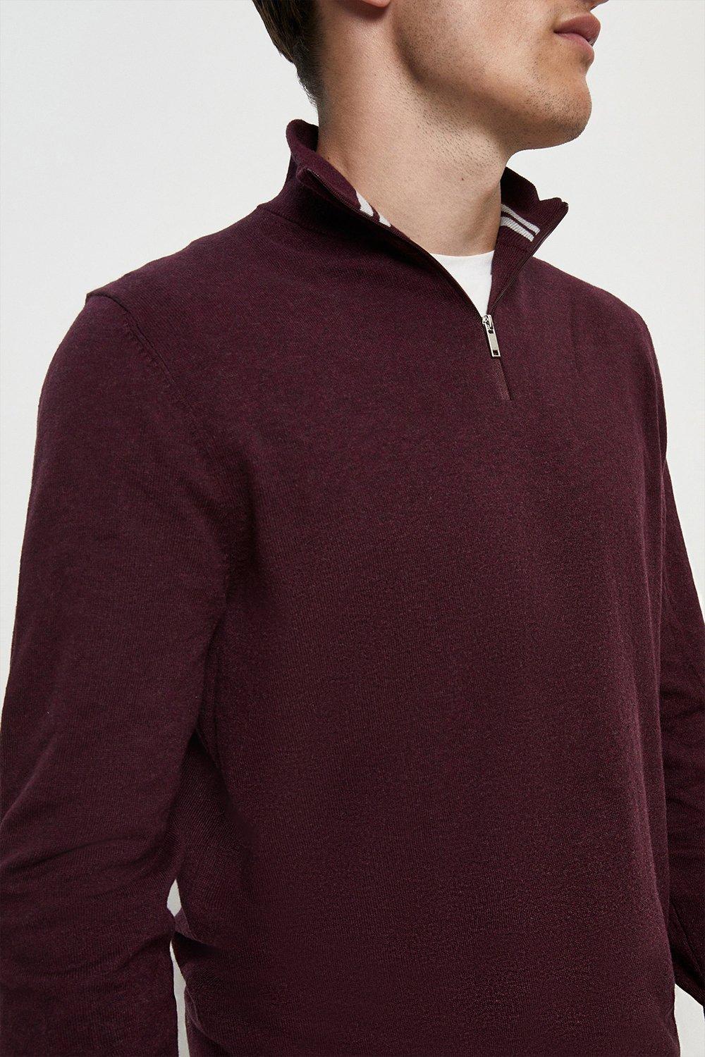 Burgundy half hotsell zip jumper