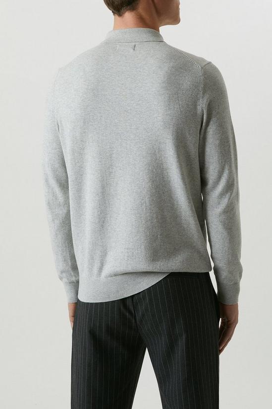 Burton Cotton Rich Light Grey Knitted Polo Shirt 3