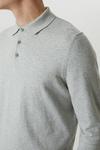 Burton Cotton Rich Light Grey Knitted Polo Shirt thumbnail 4