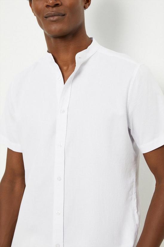 Burton White Grandad Collar Shirt 4