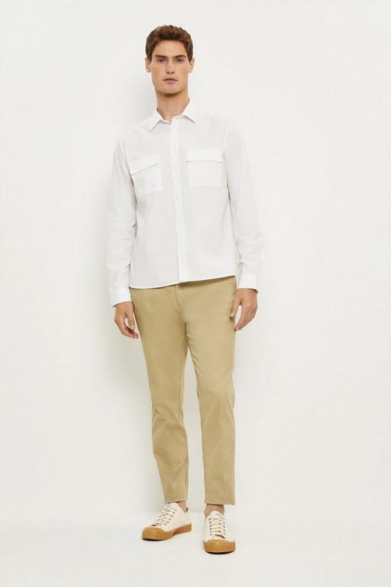 Burton Regular Fit White Long Sleeve Twin Pocket Shirt 2