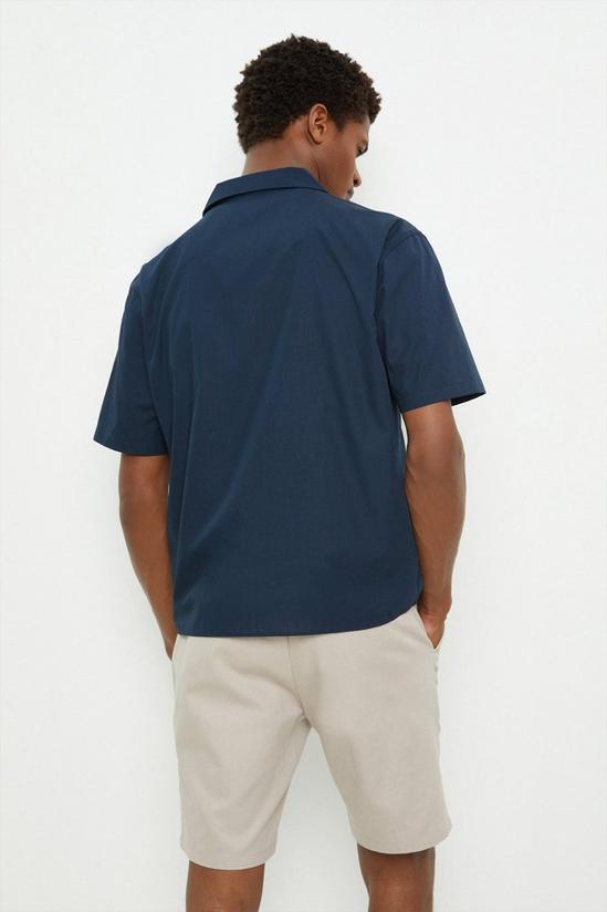 Burton Navy Short Sleeve Revere Shirt 3