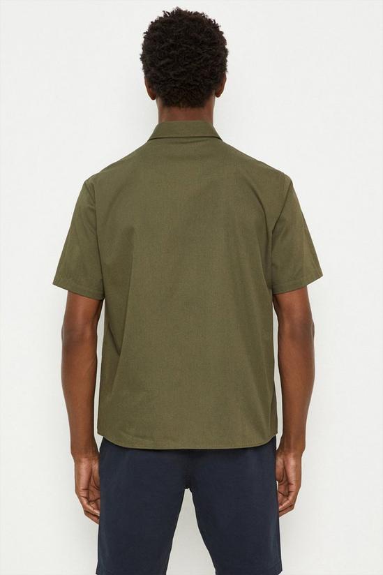 Burton Regular Fit Khaki Short Sleeve Utility Shirt 3