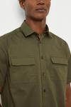 Burton Regular Fit Khaki Short Sleeve Utility Shirt thumbnail 4