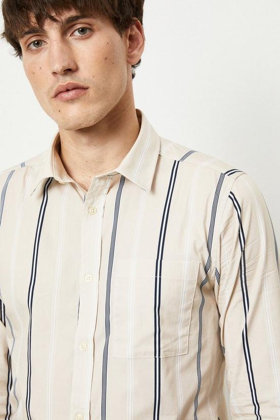 Burton Stone Regular Fit Long Sleeve Regular Pinstripe Shirt 4