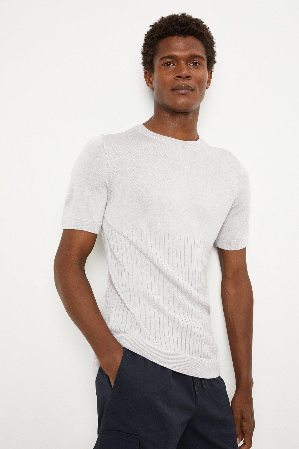 RIBBED KNIT T-SHIRT - White