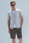 Burton Cotton Rich Vertical Stripe Button Through Knitted Polo Shirt thumbnail 1