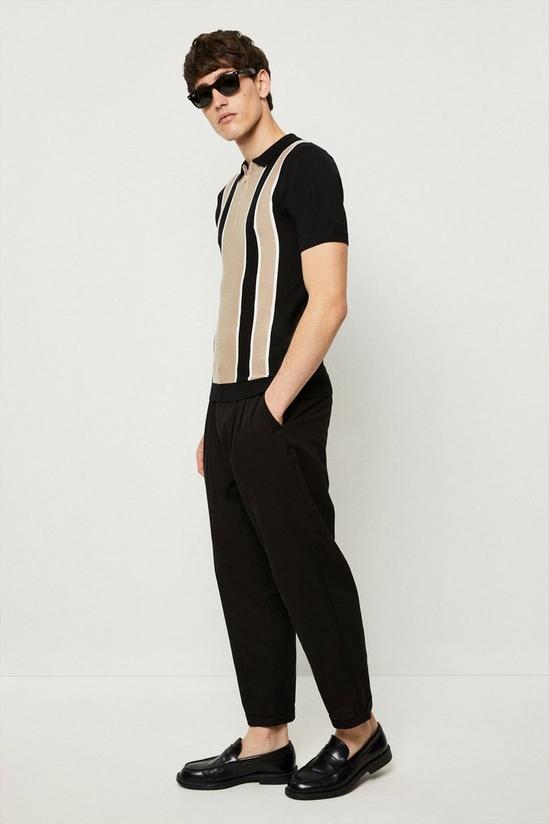 Burton Black Colour Block Knitted Zip Polo Shirt 2