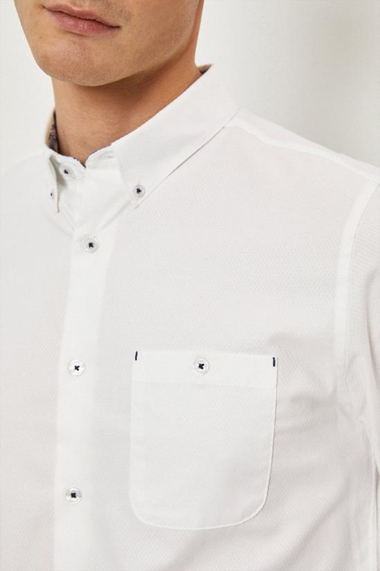 Burton White Regular Fit Long Sleeve Textured Shirt 4