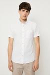 Burton Regular Fit White Short Sleeve Textured Shirt thumbnail 2