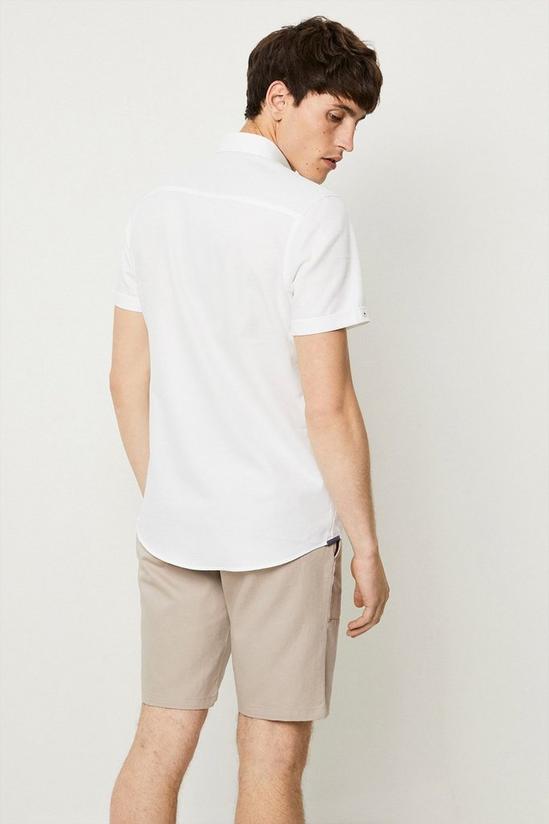 Burton Regular Fit White Short Sleeve Textured Shirt 3