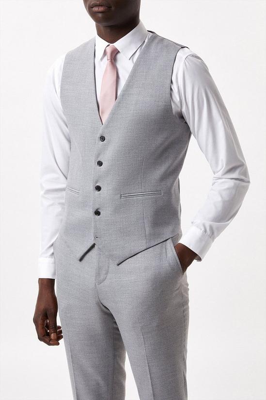 Burton Slim Fit Mid Grey Marl Waistcoat 1