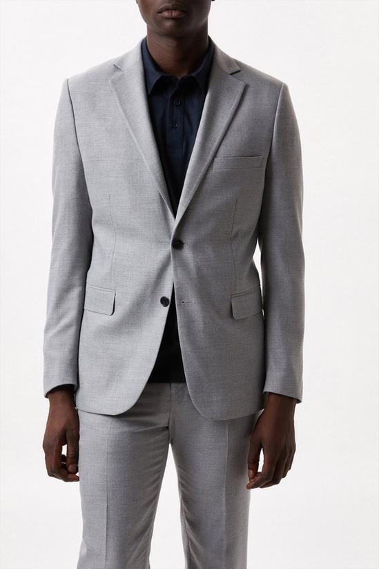 Burton Slim Fit Mid Grey Marl Suit Jacket 2