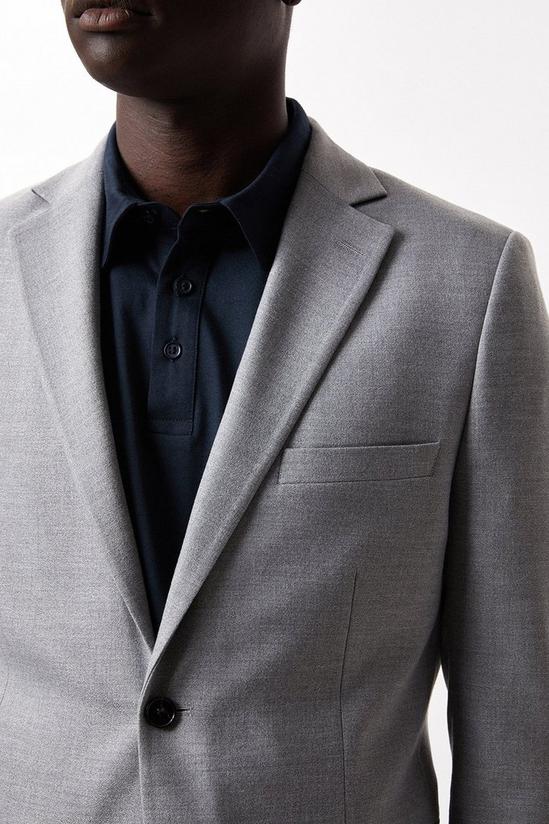 Burton Slim Fit Mid Grey Marl Suit Jacket 5