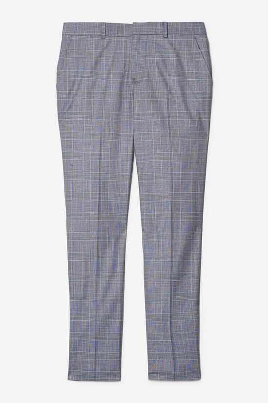 Burton Skinny Fit Blue Check Suit Trousers 5