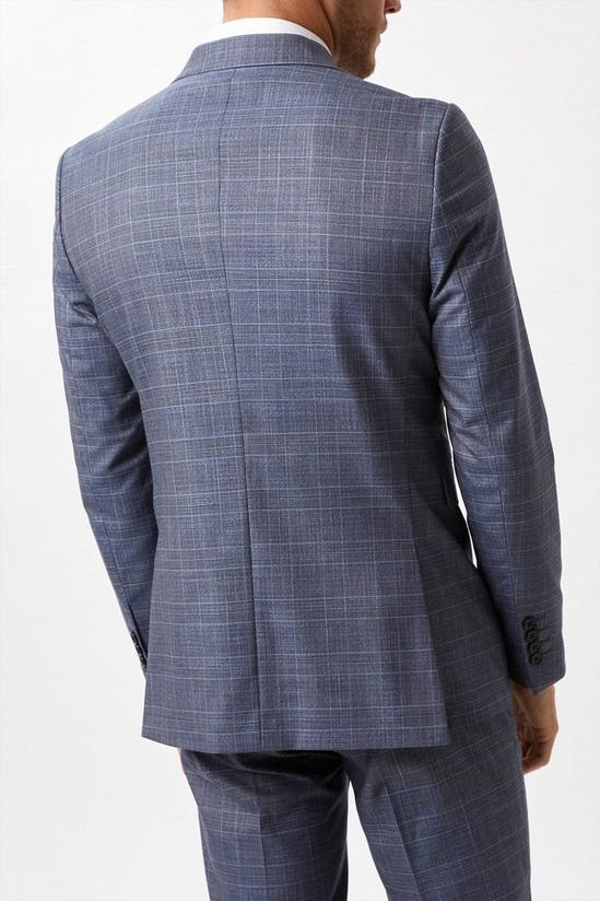 Burton Skinny Fit Blue Check Suit Jacket 3