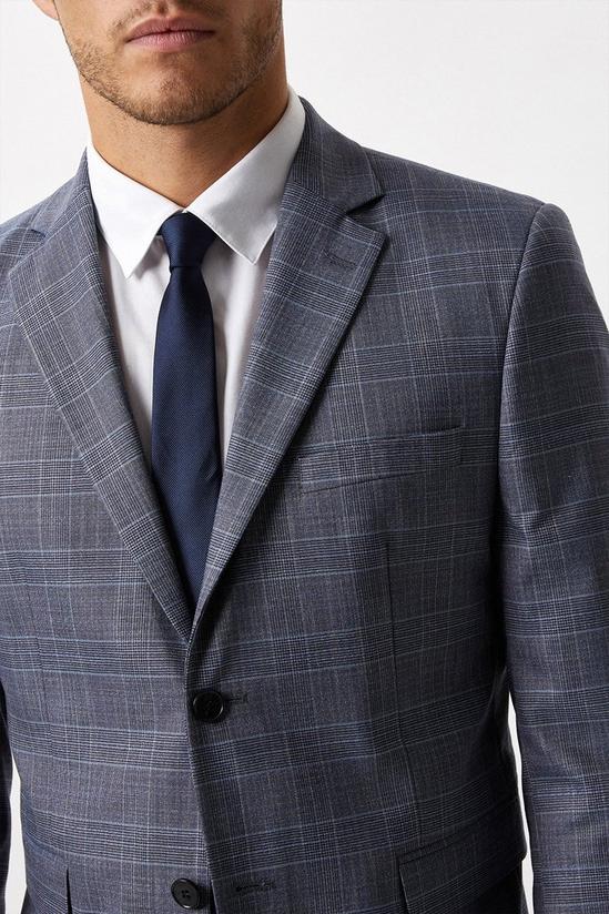 Burton Skinny Fit Blue Check Suit Jacket 4