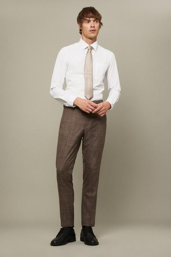Burton Skinny Fit Neutral Check Suit Trouser 2