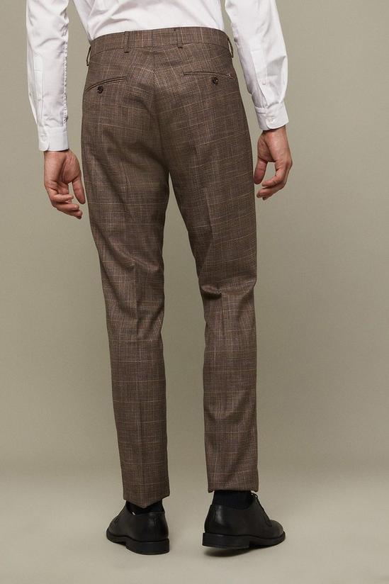 Burton Skinny Fit Neutral Check Suit Trouser 3